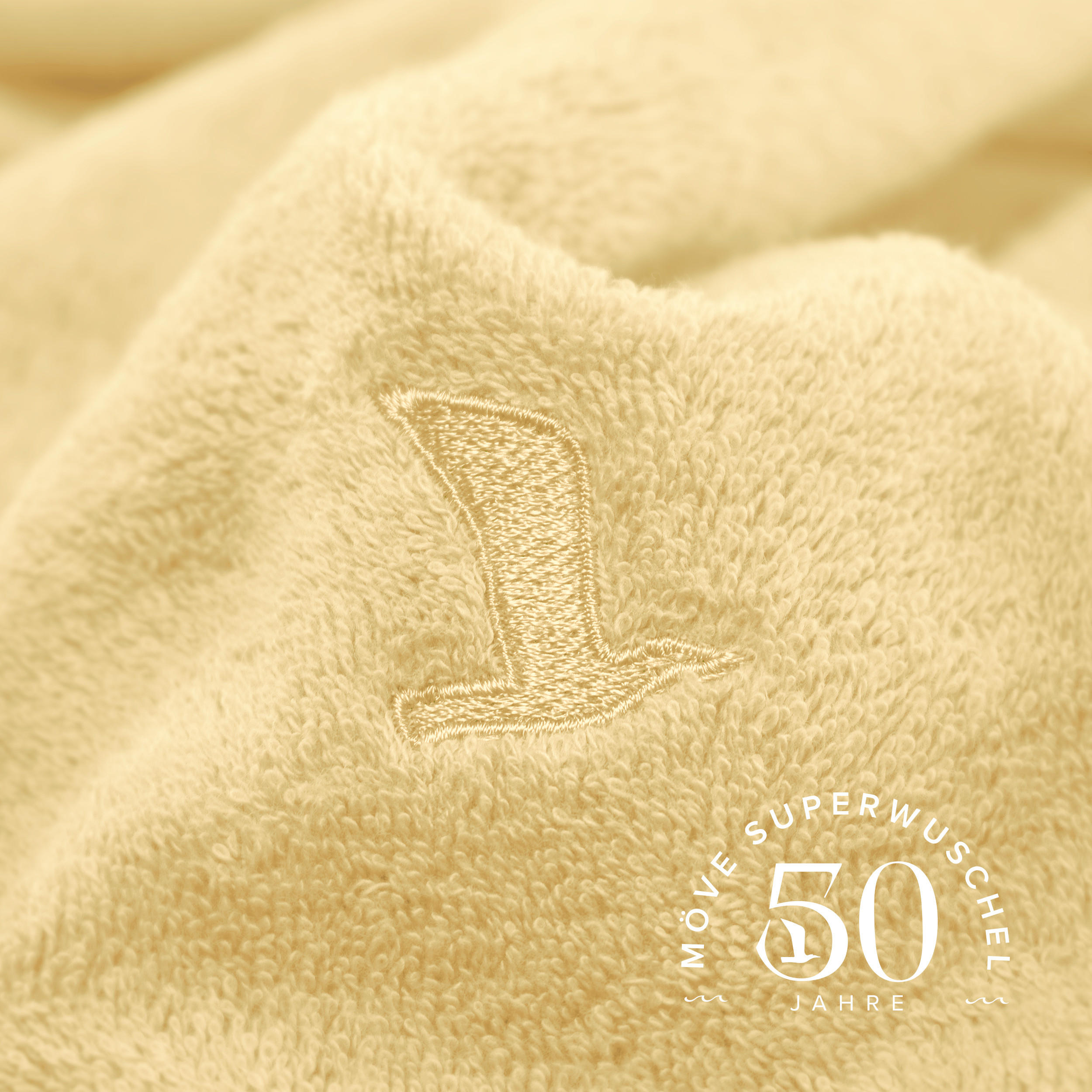 HANDTUCH SUPERWUSCHEL - LIMITED EDITION - Hellgelb, Textil (50/100cm) - MÖVE