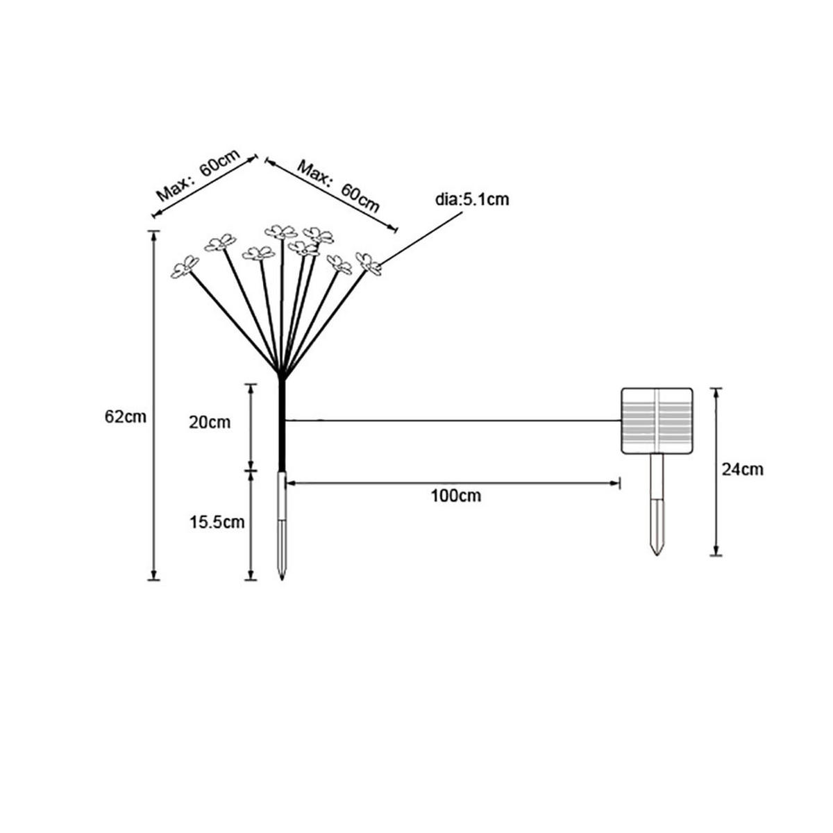 LED AUSSENLEUCHTE Silber mit Erdspieß 2er Set - Silberfarben, Glas (60/60/62cm)
