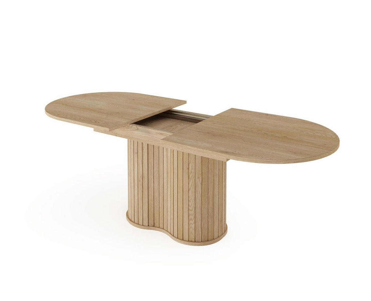 ESSTISCH Rivo Eiche Cremona, Esstisch mit kanneliertem Fuß - Eichefarben, Holzwerkstoff/Metall (90/220/76cm) - Bettso