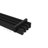 INNENLAUF-GARDINENSTANGEN-SET Smartline Paxo 240 cm (geteilt in 2 x 120 cm), 4-läufig, 14x35 mm Schwarz - Schwarz, Metall (240cm) - INTERDECO