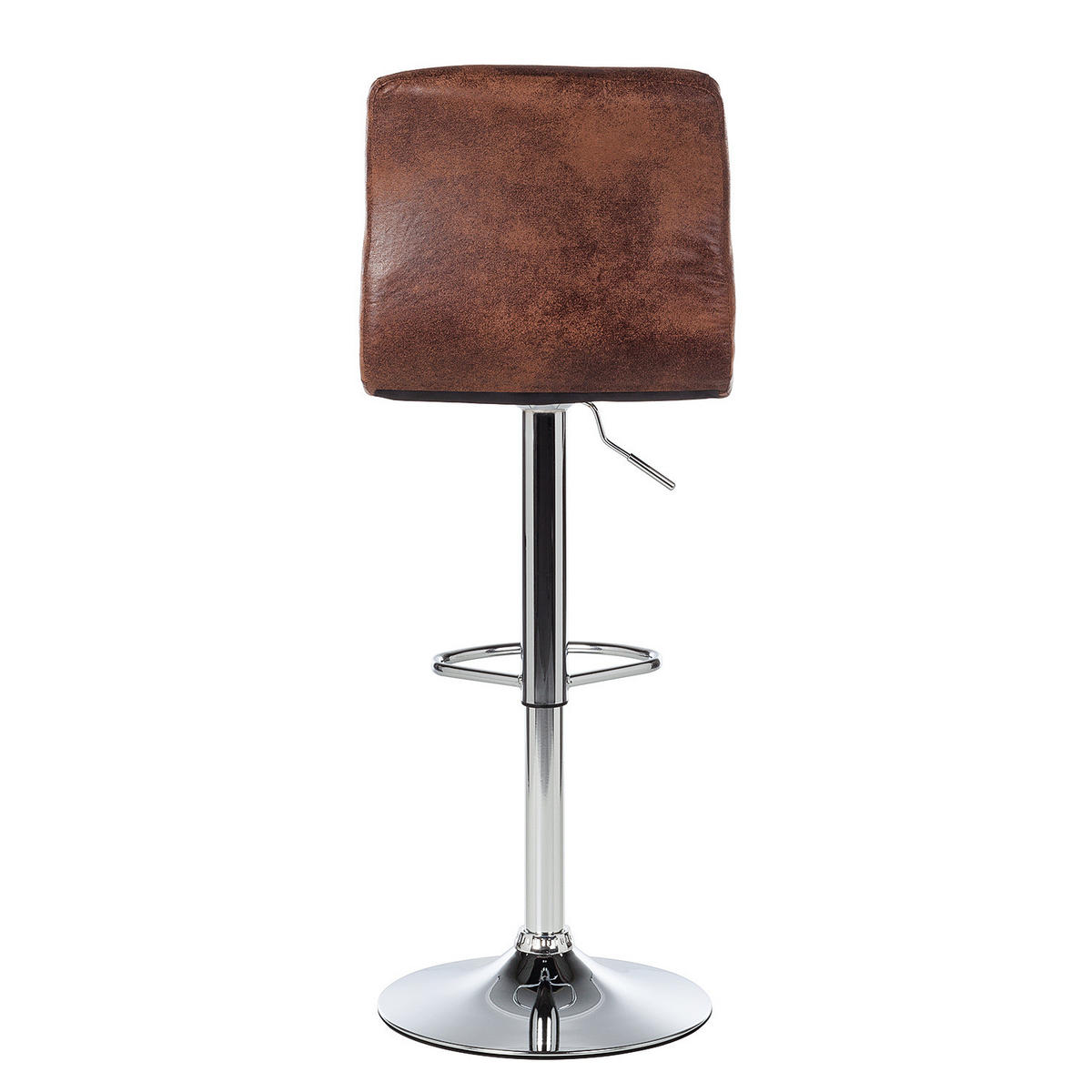 BARHOCKER - Metall / Kunstleder - Chromfarben/Braun, Kunststoff/Metall (46/97/50cm) - home24