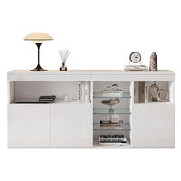 SIDEBOARD mit LED in 155.5 x 35 x 72 cm,Weiß - Weiß, Holzwerkstoff (35/72/155.5cm) - KOMHTOM