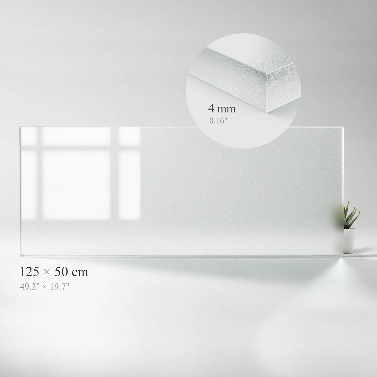 TISCHPLATTE 125x50 cm - Transparent, Glas (50/125/0.4cm) - Wallfluent