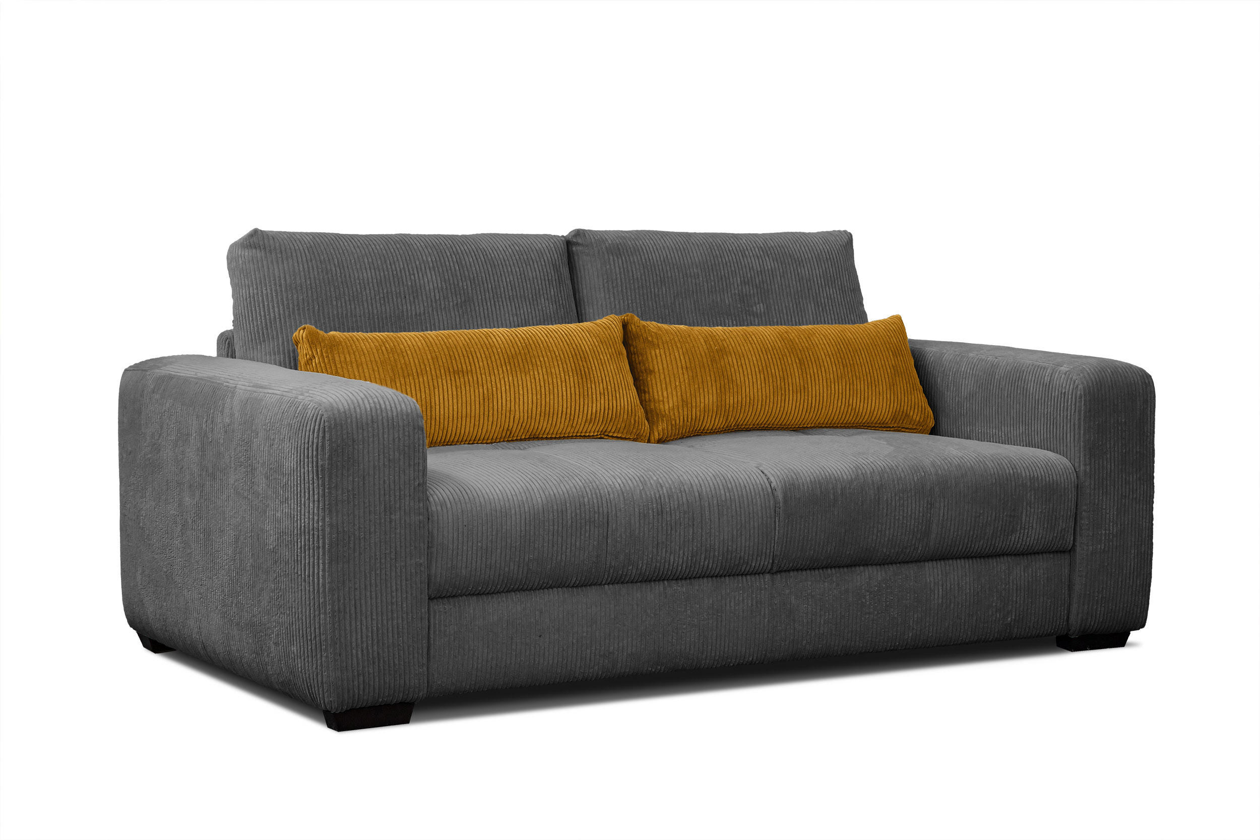SOFA OLI 3-Sitzer, dunkelgrau - Dunkelgrau, Holz/Textil (208/91/108cm) - Courtois Laville