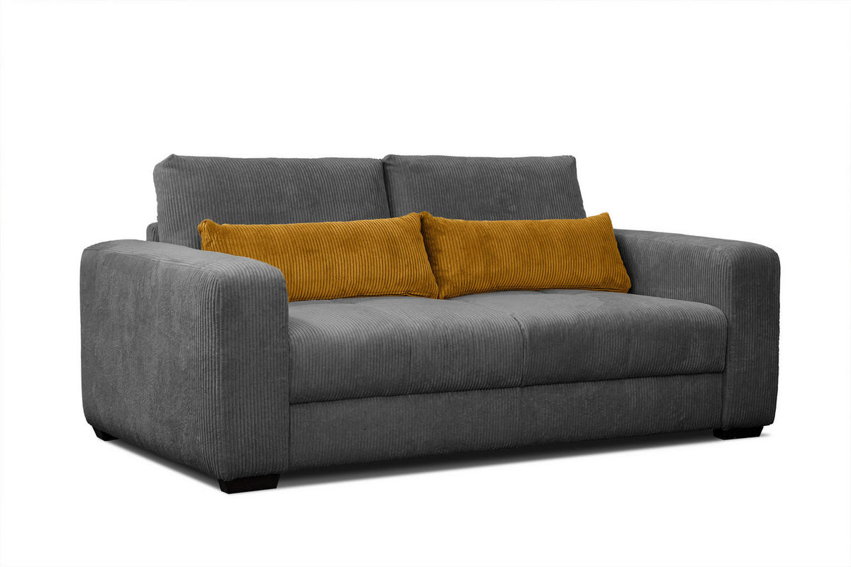 SOFA OLI 3-Sitzer, dunkelgrau - Dunkelgrau, Holz/Textil (208/91/108cm) - Courtois Laville