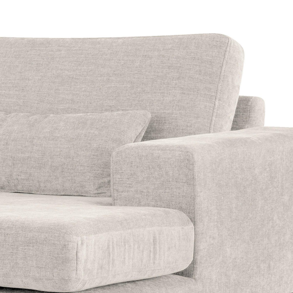 ECKSOFA mit Longchair - Eichefarben/Grau, Eichenholz/Textil (281/153cm) - home24