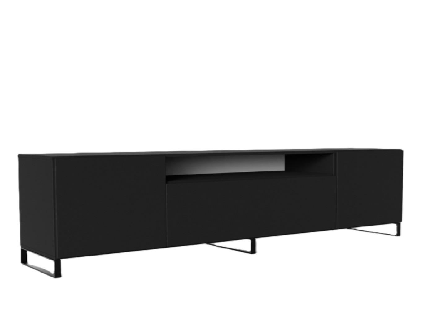 TV-SCHRANK Schwarz LION Metallbeine 200 cm - Schwarz, Holzwerkstoff (200/53/41cm) - Sepro Meble
