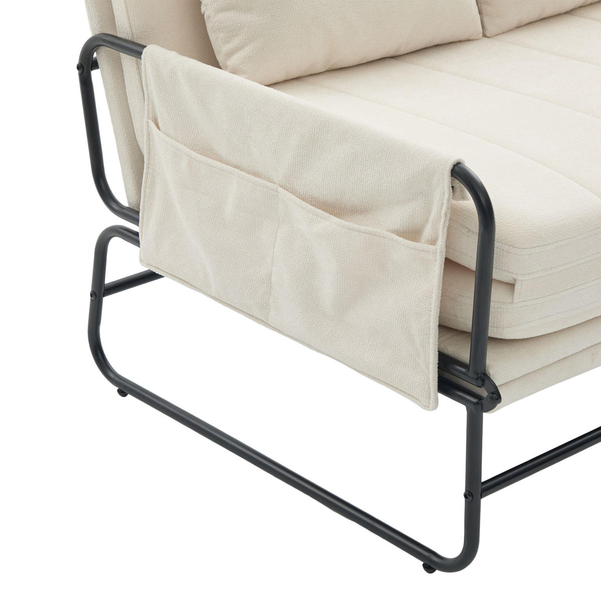 SCHLAFSOFA 2-Sitzer umbaubar mit Metallgestell, DE-42601, Beige - Beige, Metall (104/92/85cm) - ComfortXL