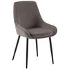 STUHL Samt Anthrazit - Anthrazit/Schwarz, Textil (50/86/53cm) - CLP