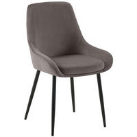 STUHL Samt Anthrazit - Anthrazit/Schwarz, Textil (50/86/53cm) - CLP