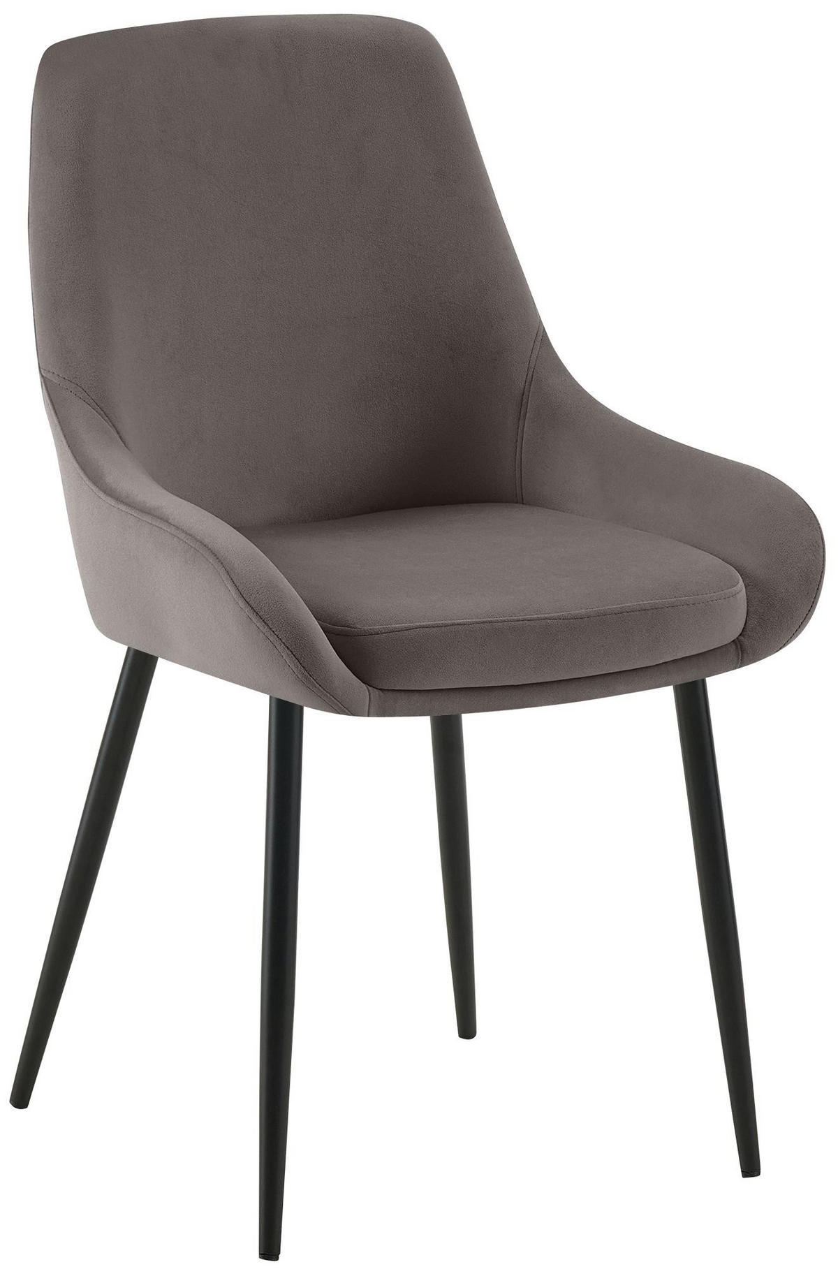 STUHL Samt Anthrazit - Anthrazit/Schwarz, Textil (50/86/53cm) - CLP
