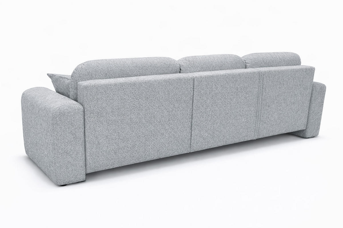 ECKSOFA Mit Schlaffunktion Und Bettkasten, Sofa L-Form Bingo L, Chenille-Stoff Artico, Cement, Links - Hellgrau, Holz (250/142cm) - Kaiser Möbel