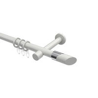 GARDINENSTANGEN-SET Prestige Verano 180 cm, 1-läufig, 20 mm Ø Weiß - Chromfarben/Weiß, Metall (180cm) - INTERDECO