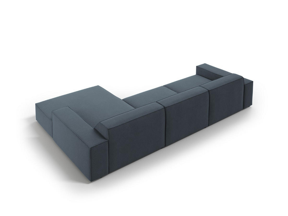 ECKSOFA rechts Jodie aus strukturiertem Stoff blau 4 Sitzplätze - Blau, Textil (166/284cm) - Micadoni