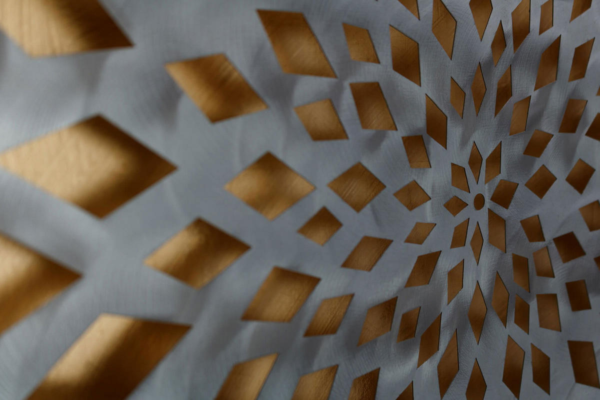METALLBILD Gold 80/80 cm - Silberfarben/Goldfarben, Metall (3/80cm) - KUNSTLOFT