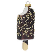 CHRISTBAUMSCHMUCK Eis am Stil Braun 11cm (Glas / 1 Stk.) - Braun, Glas (4/11/2cm) - Krebs Glas Lauscha