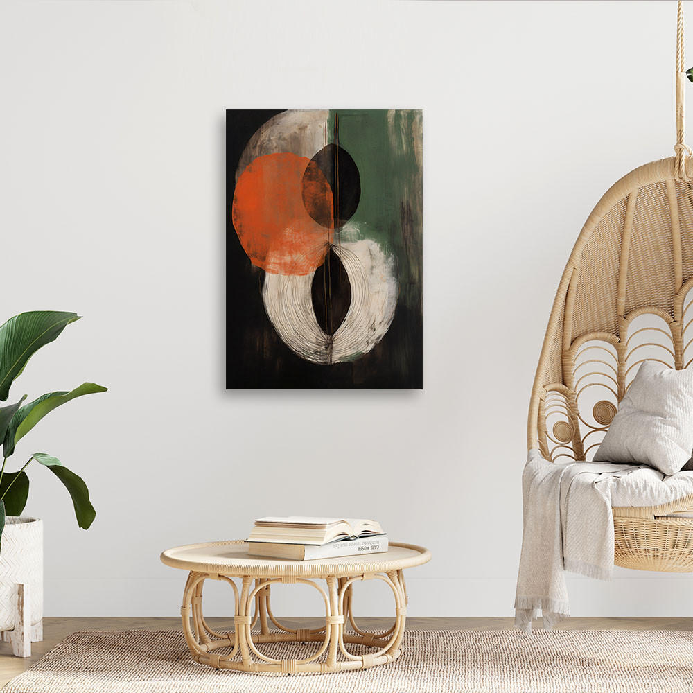 WANDBILD abstrakte komposition - Grün, Textil (40/60cm) - Feeby