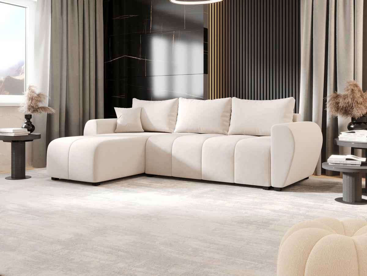 ECKSOFA MOLISA L Itaka 16 Links mit Schlaffunktion - Beige, Textil (245/145cm) - Bedante