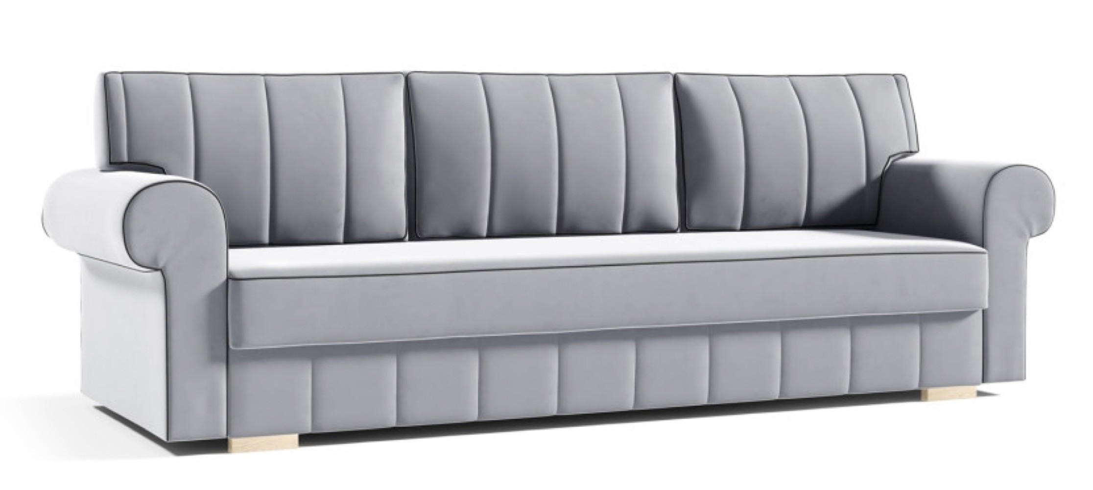 SITZSOFA Grau INES Mit Steppnähten - Grau, Textil (237/90/85cm) - Sepro Meble