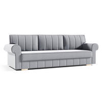 SITZSOFA Grau INES Mit Steppnähten - Grau, Textil (237/90/85cm) - Sepro Meble