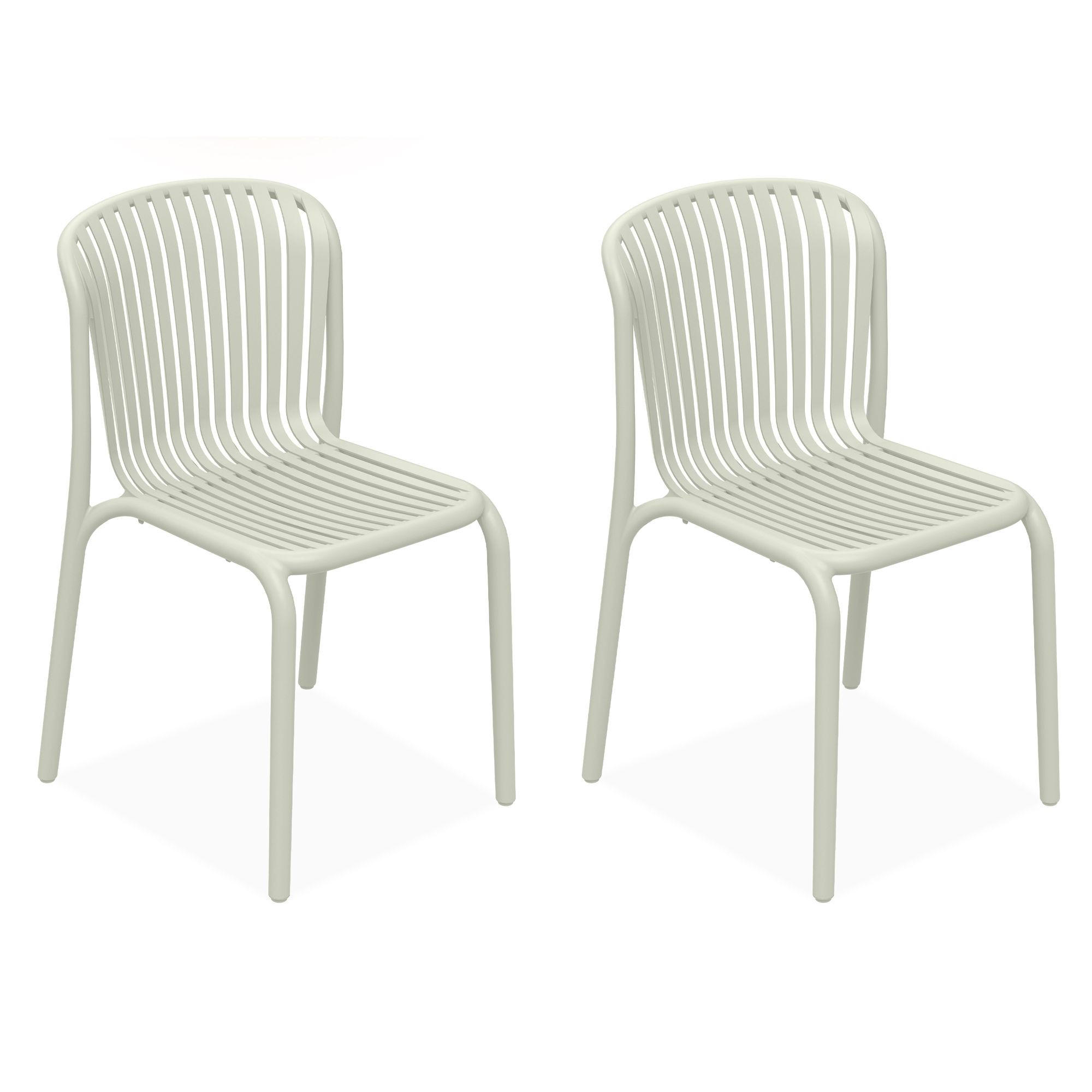 GARTENSTUHL FICCARI 2-er Set, Beige - Beige, Kunststoff (52/82.5/53cm) - KONSIMO®