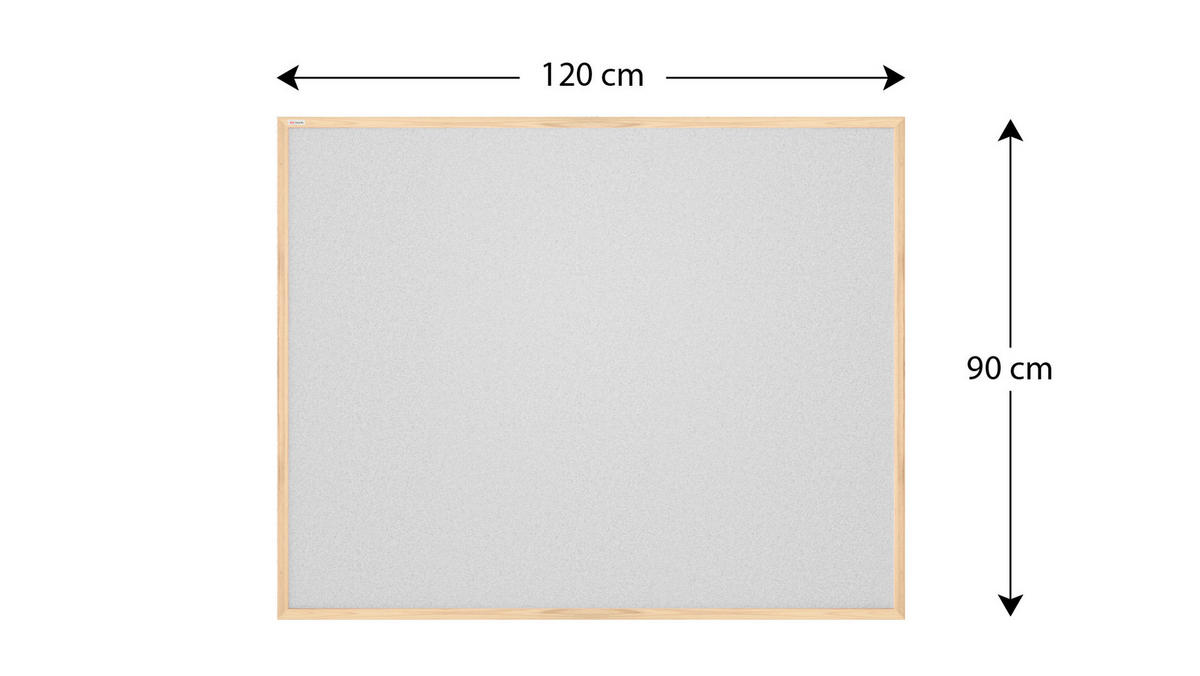 HELLGRAU Pinnwand mit Holz Rahmen 120x90cm Korktafel Korkwand - Hellgrau, Holz (120/90/1.5cm) - ALLboards