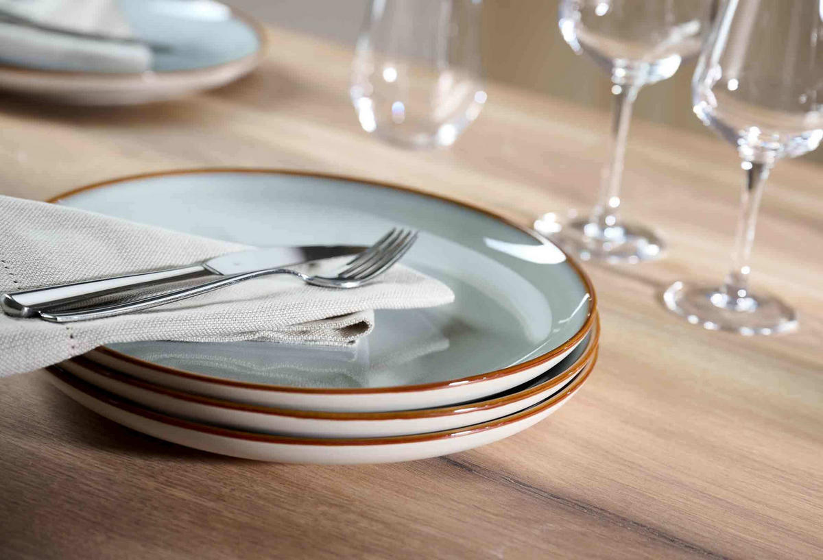 SPEISETELLER Portofino blau-grau ø 27,5 cm 6er Set - Blaugrau, Keramik (27.5cm) - Ritzenhoff Breker