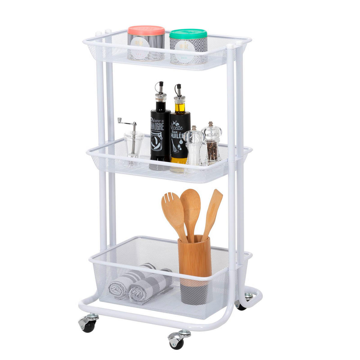 KÜCHENWAGEN VALIENTE - Weiß, Metall (43/79/34cm) - IDIMEX