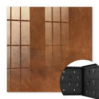 SCHLÜSSELBOX Schwarz 30x30 cm- Türöffnung nach rechts - Braune Textur - Braun, Metall (30/30/5cm) - TULUP