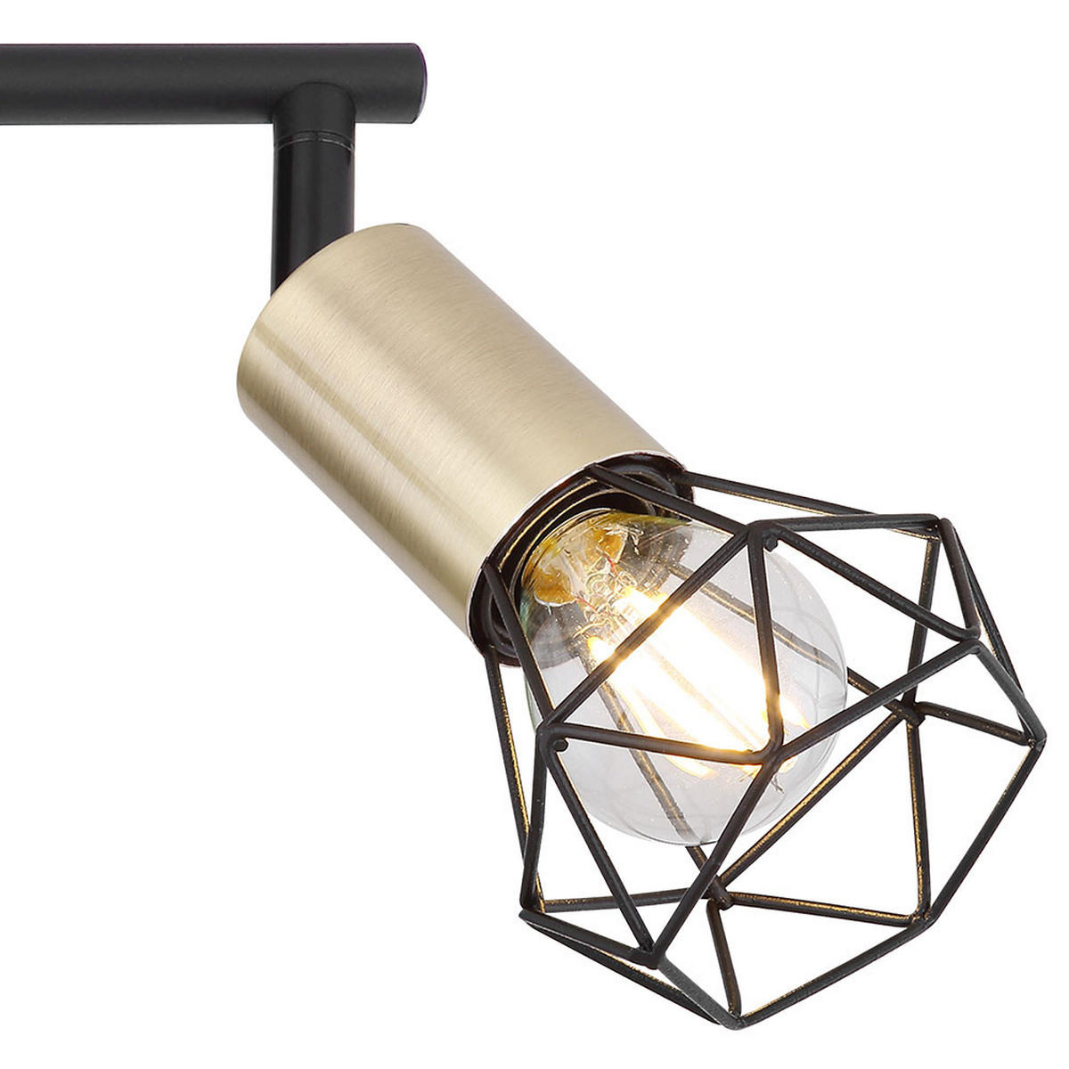 LED DECKENLEUCHTE XARA Metall Schwarz Altmessing - Schwarz, Metall (60/8/19.5cm) - Globo Lighting