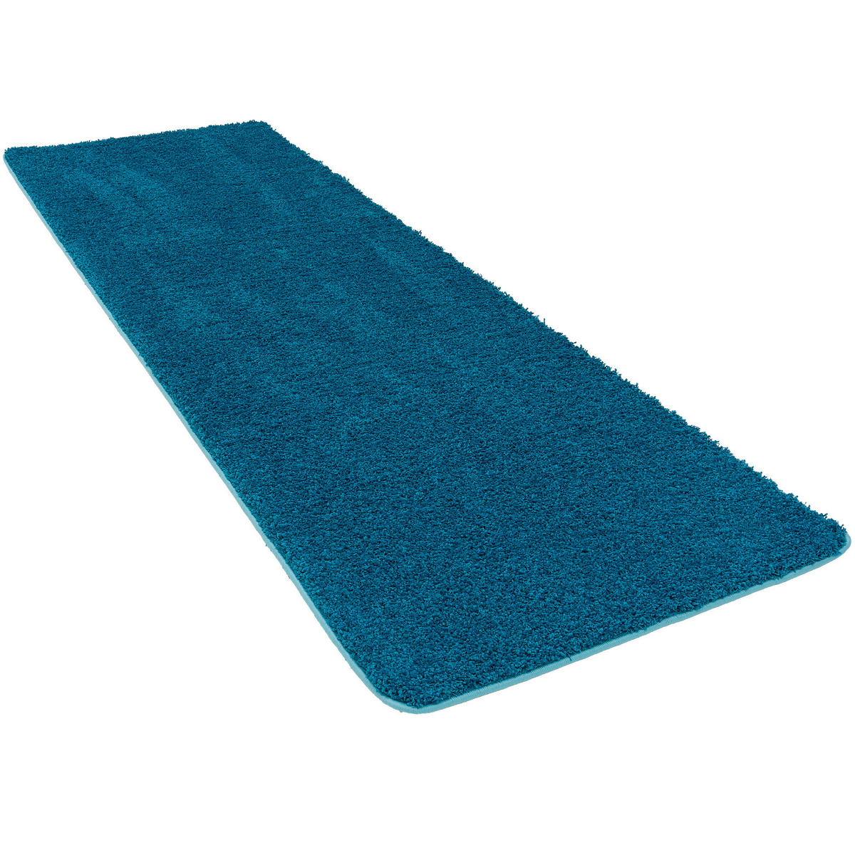 LUXUS HOCHFLOR LANGFLOR LÄUFER TEPPICH MILANO - Petrol, Textil (80/160cm) - Snapstyle