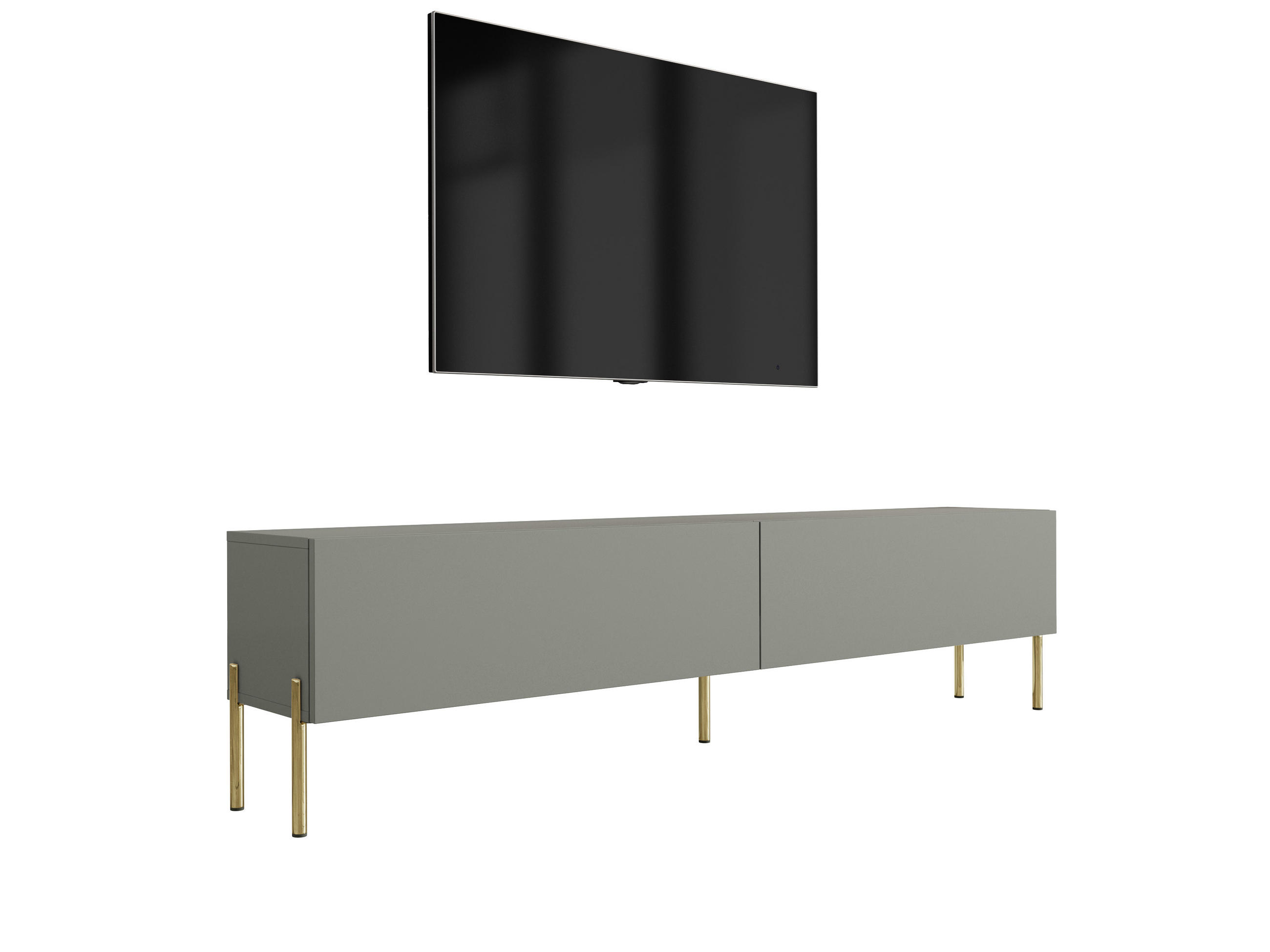 3XE Living Tv-Schrank Grün, Gold 170x52x32 cm