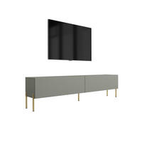TV-SCHRANK : Aloe, 170 x 52 x 32 cm, Goldene Beine - Goldfarben/Grün, Holzwerkstoff/Metall (170/52/32cm) - 3XE LIVING