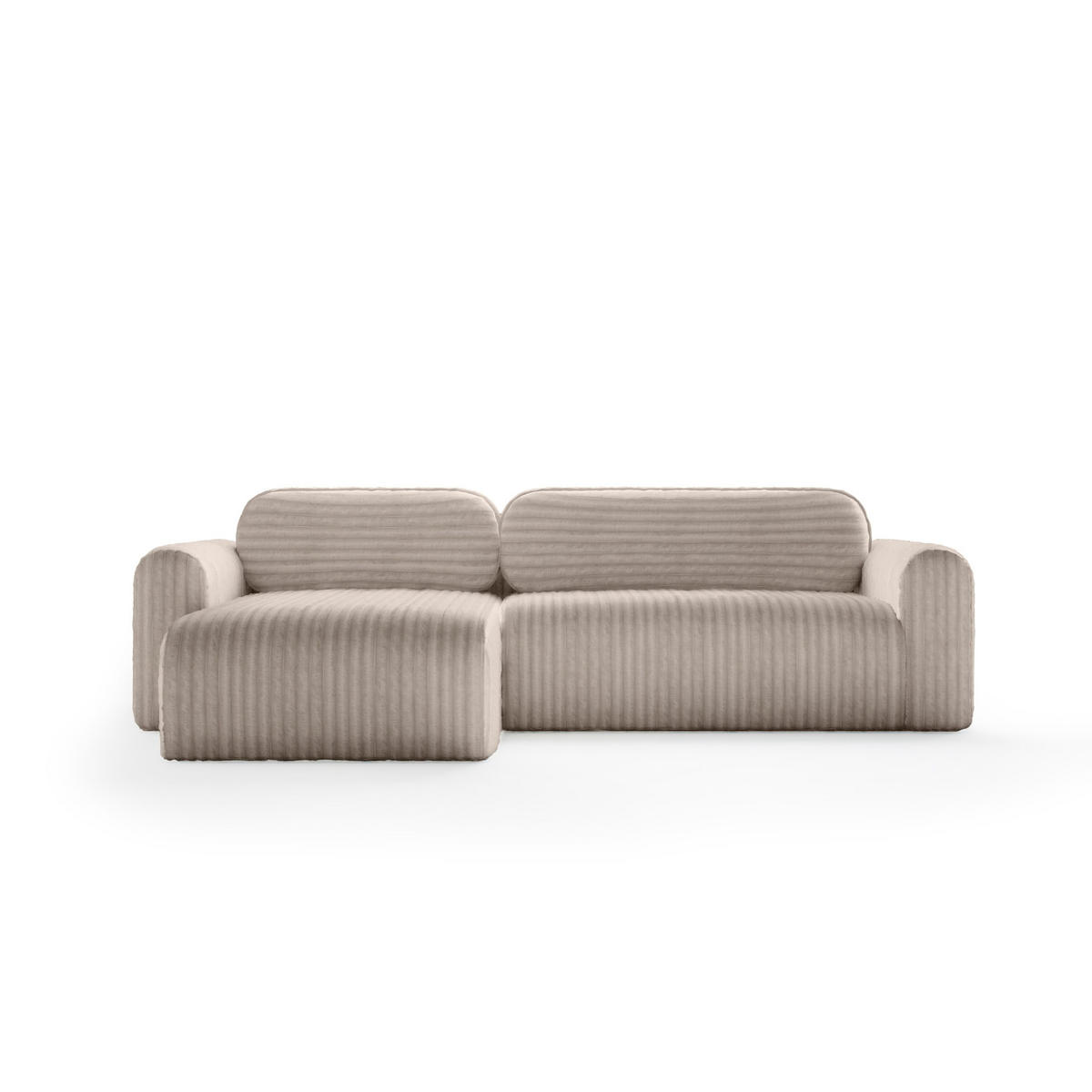ECKSOFA mit Schlaffunktion Emmen, Hellbraun - Hellbraun, Textil (286/100cm) - Fedve