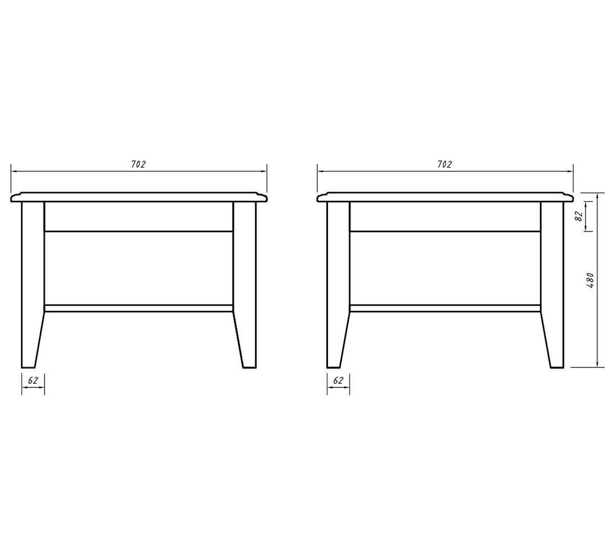 COUCHTISCH Belluno Elegante Kiefer weiß (RAL9010) lackiert 70 / 70 / 48cm - Weiß, Holz (70/70/48cm) - Feldmann-Wohnen