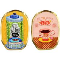 DEKOTELLER & -TABLETTS Tea Time 2er Set 27/19/0,5 cm - Multicolor, Metall (0.5cm) - FURNARO