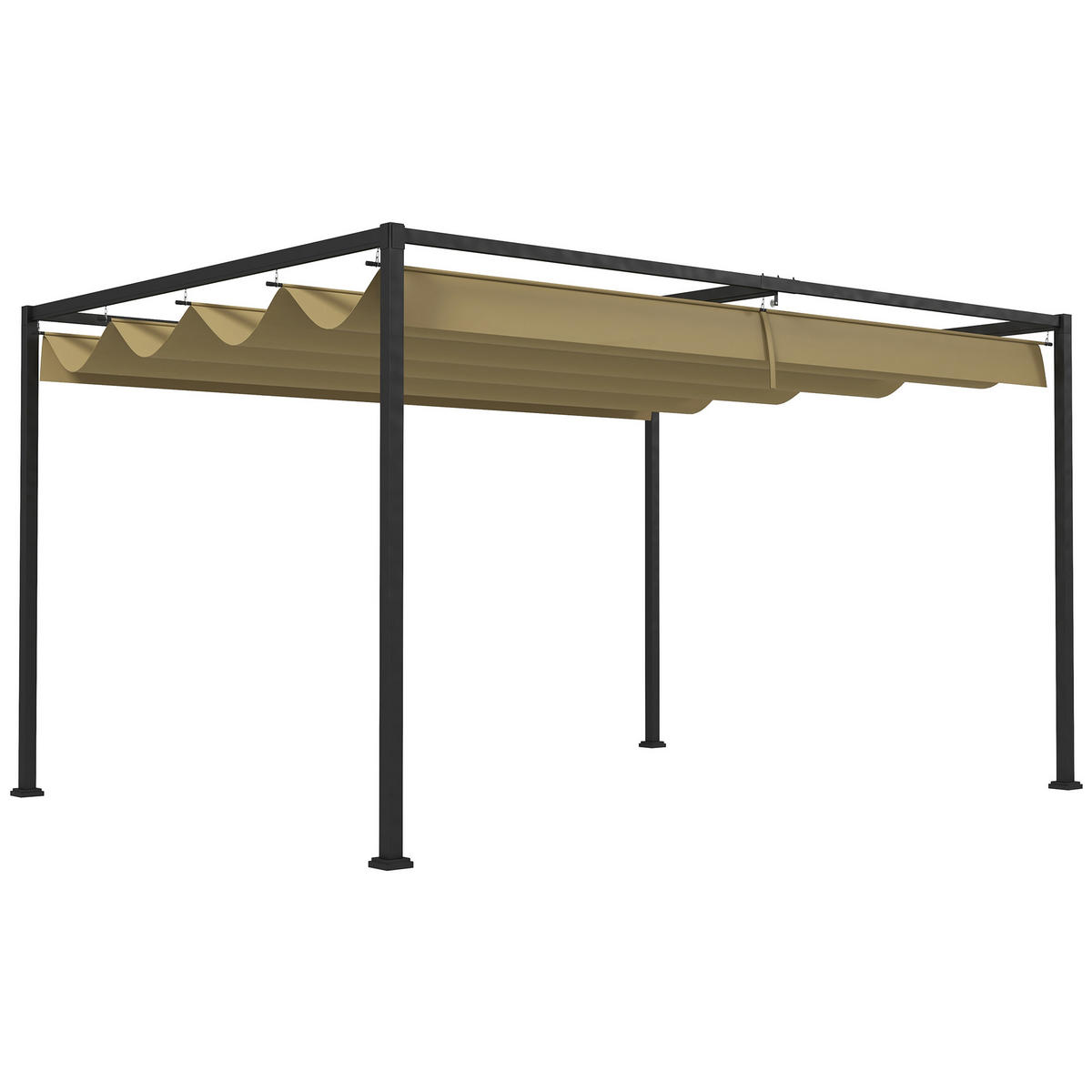 PERGOLA aus Stahl 4x3m - Beige, Metall (300/222/400cm) - Outsunny
