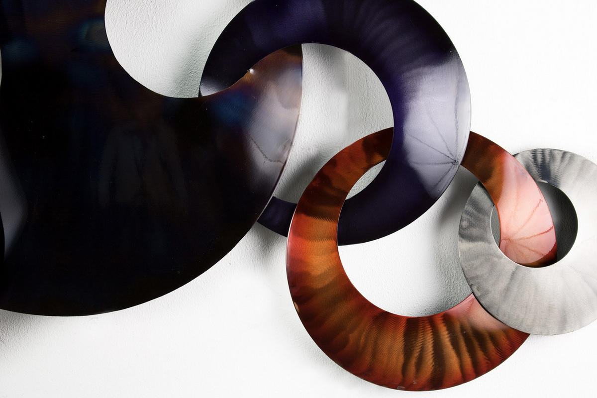 WANDDEKO Kupfer 125/65 cm - Blau/Kupferfarben, Metall (3.42/65/8cm) - KUNSTLOFT