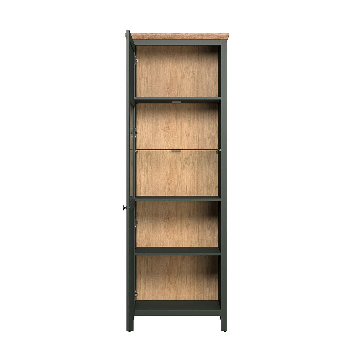 VITRINE Stanton Grün - Grün, Holzwerkstoff (69/69/198cm) - Trendteam