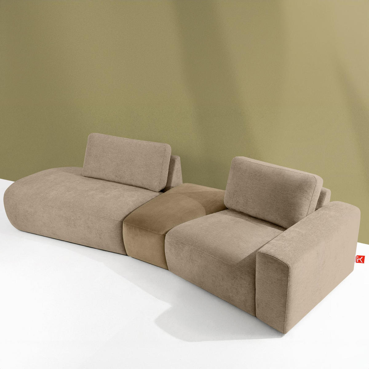 4-SITZER ECKSOFA ZUCCO Chenille links, Beige - Beige, Textil (350/84/105cm) - KONSIMO®