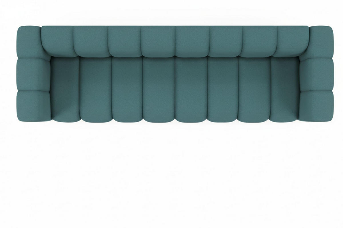 COUCH, Viersitzer-Sofa Grand, Veloursstoff Salvador, Azurblau - Blau, Holz (290/70/93cm) - Kaiser Möbel