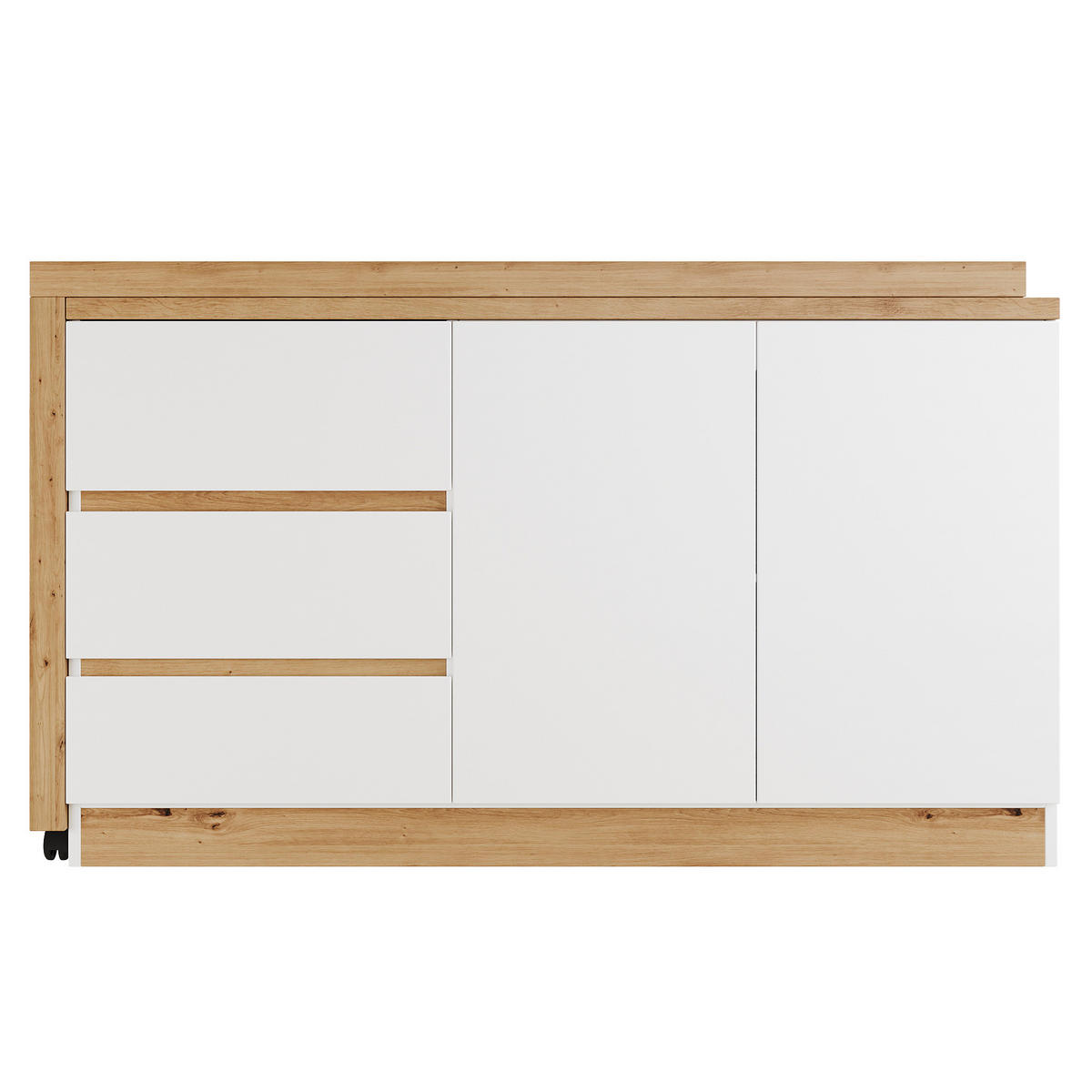 SCHREIBTISCH Klappbar mit Rollen Drehbar Weiß Eiche Modern - Multicolor, Holzwerkstoff (50/120/78cm) - FLIEKS