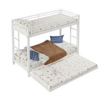 ETAGENBETT 90/200 cm aus Metall mit Ausziehbett in Weiß - Weiß, Metall (90/200cm) - BEAOK