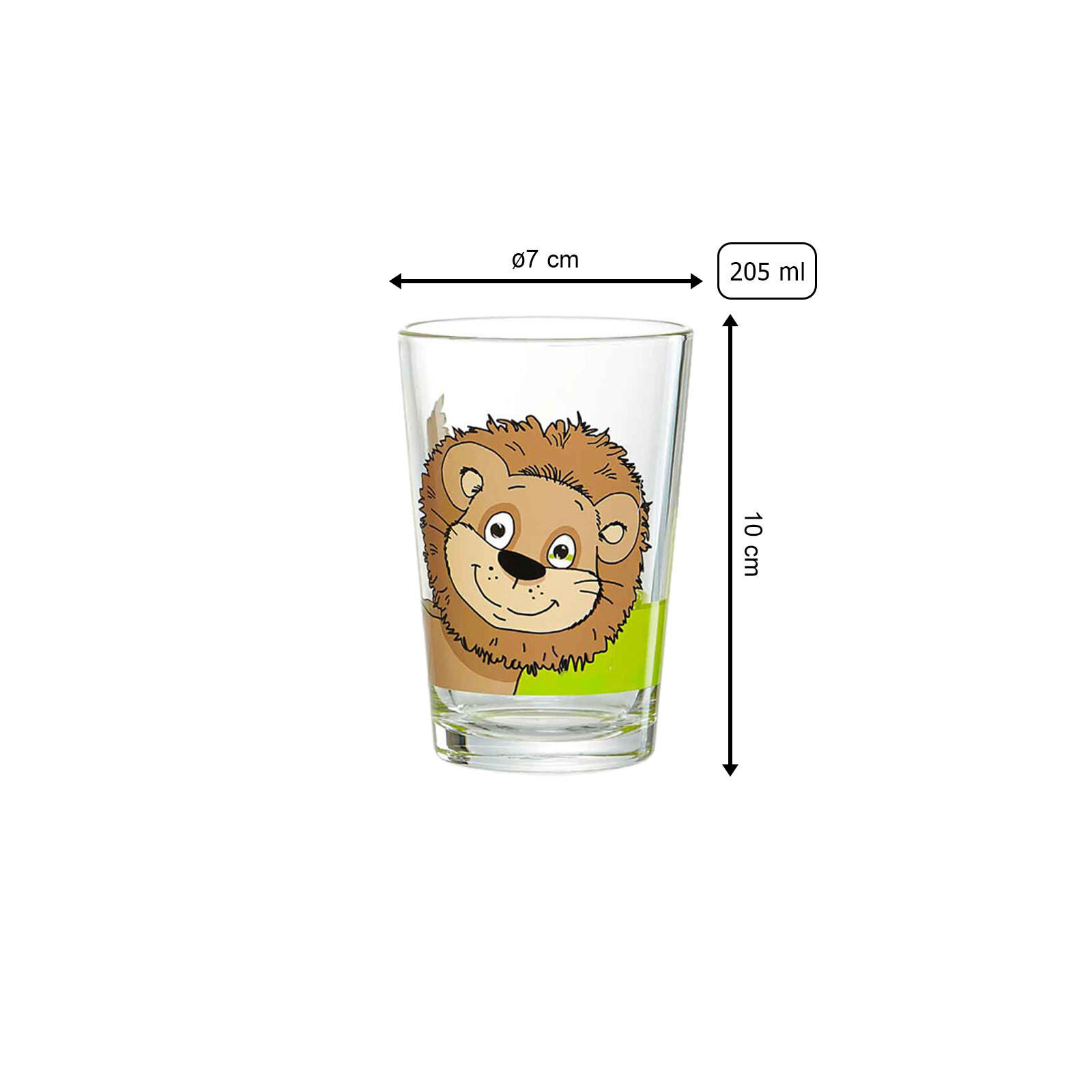 KINDERGLÄSER Dschungeltiere bunt 205 ml 6er Set - Multicolor, Glas (0.205L) - Ritzenhoff Breker