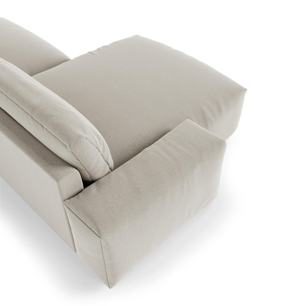 ECKSOFA LINKS Rastergewebe mit weichem Griff Beige 310cm - Beige, Textil (174/310cm) - Sia Home