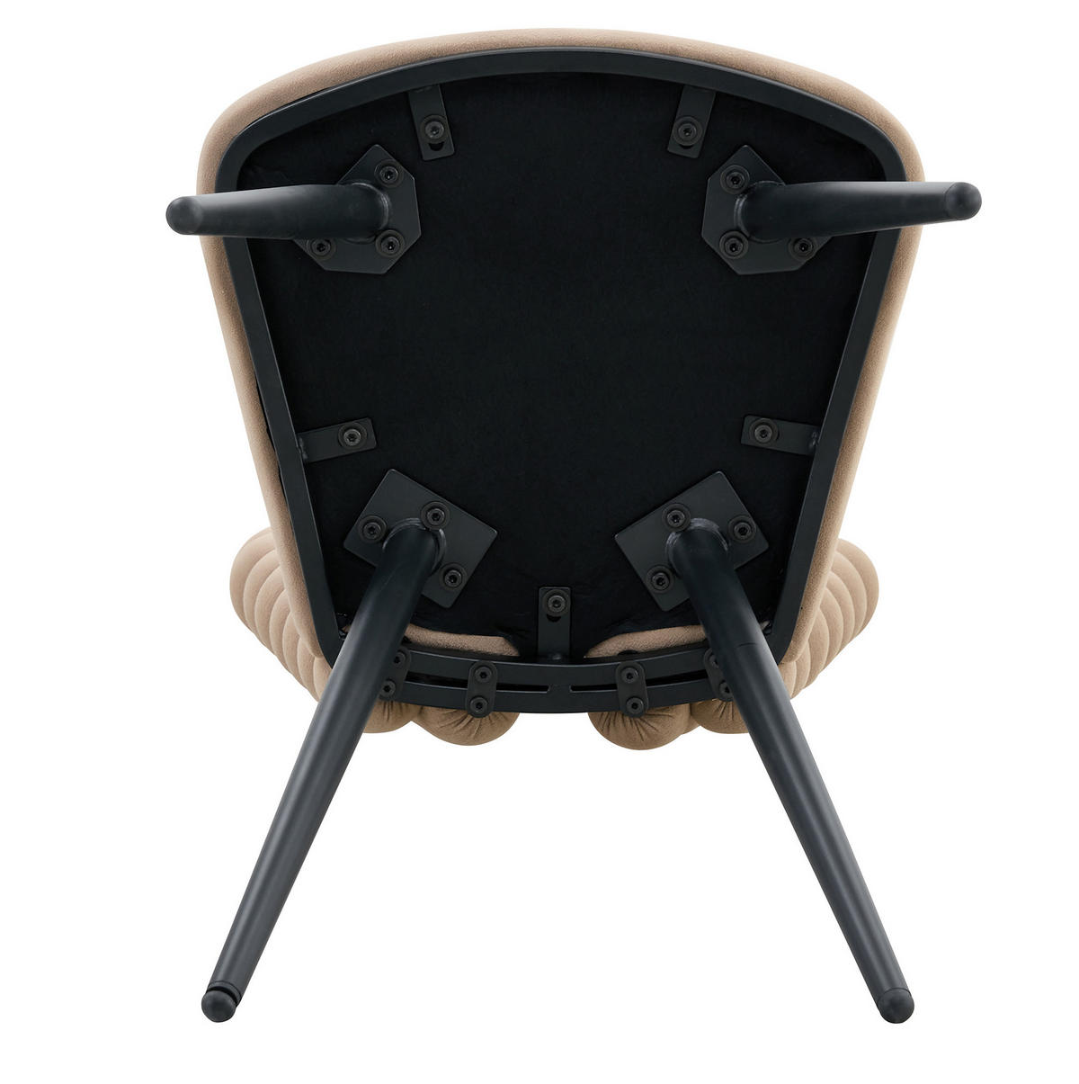 ESSZIMMERSTUHL 2er-Set Samt Camel mit Metallbeinen - Braun, Metall (44/85/45cm) - Meubliv