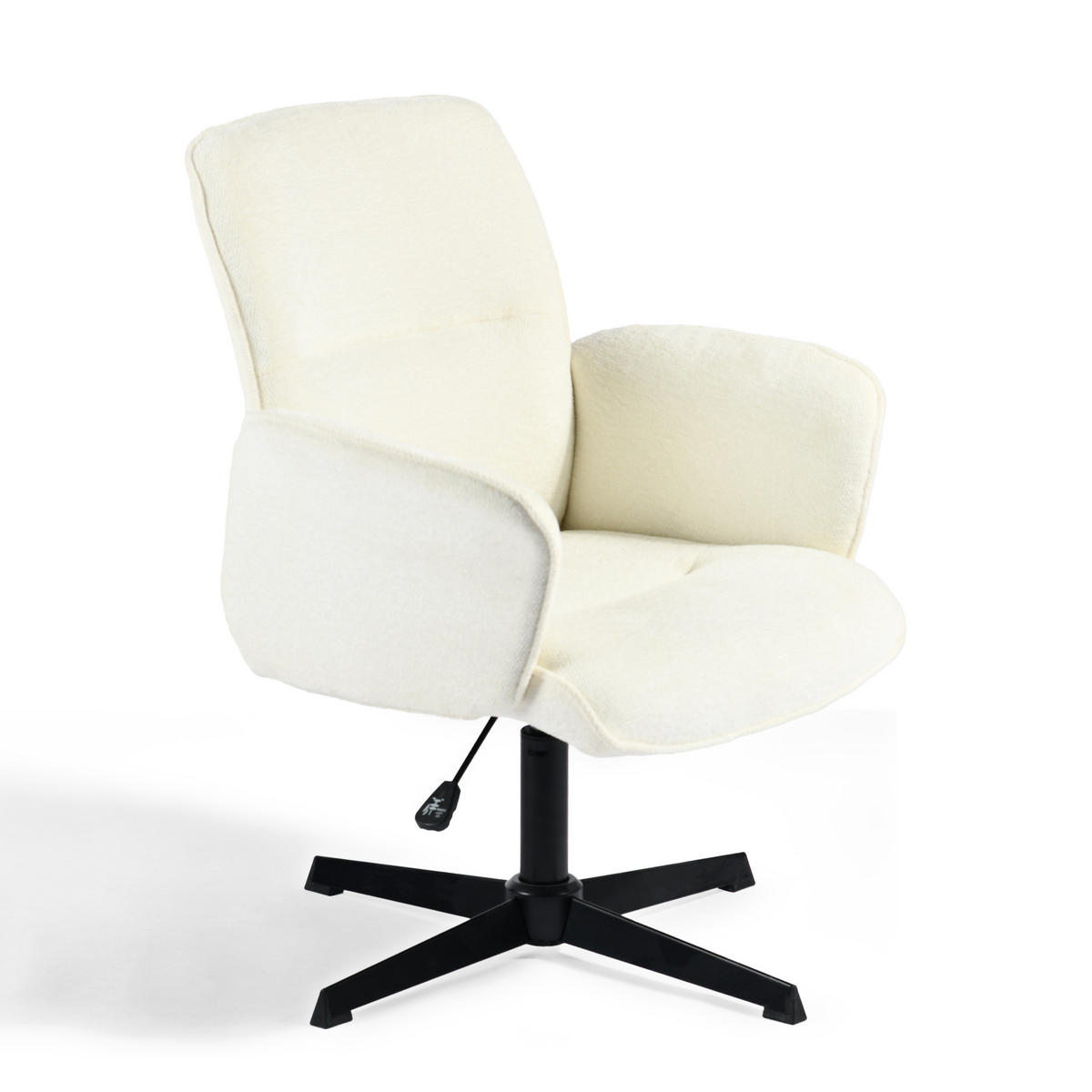 DREHSTUHL Beige Schwarz - Beige/Weiß, Metall (59.5/93/61.5cm) - Urban Meuble
