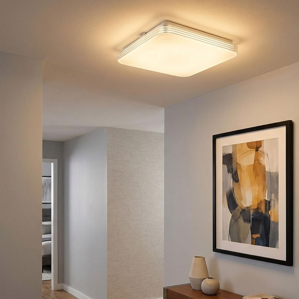 LED DECKENLEUCHTE TAHALRA Acryl Weiß - Weiß, Metall (27/27/5cm) - Globo Lighting