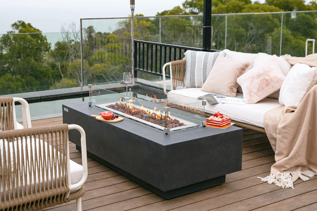 GRANVILLE Feuerstelle - Dunkelgrau, Stein (70/43/152cm) - Elementi