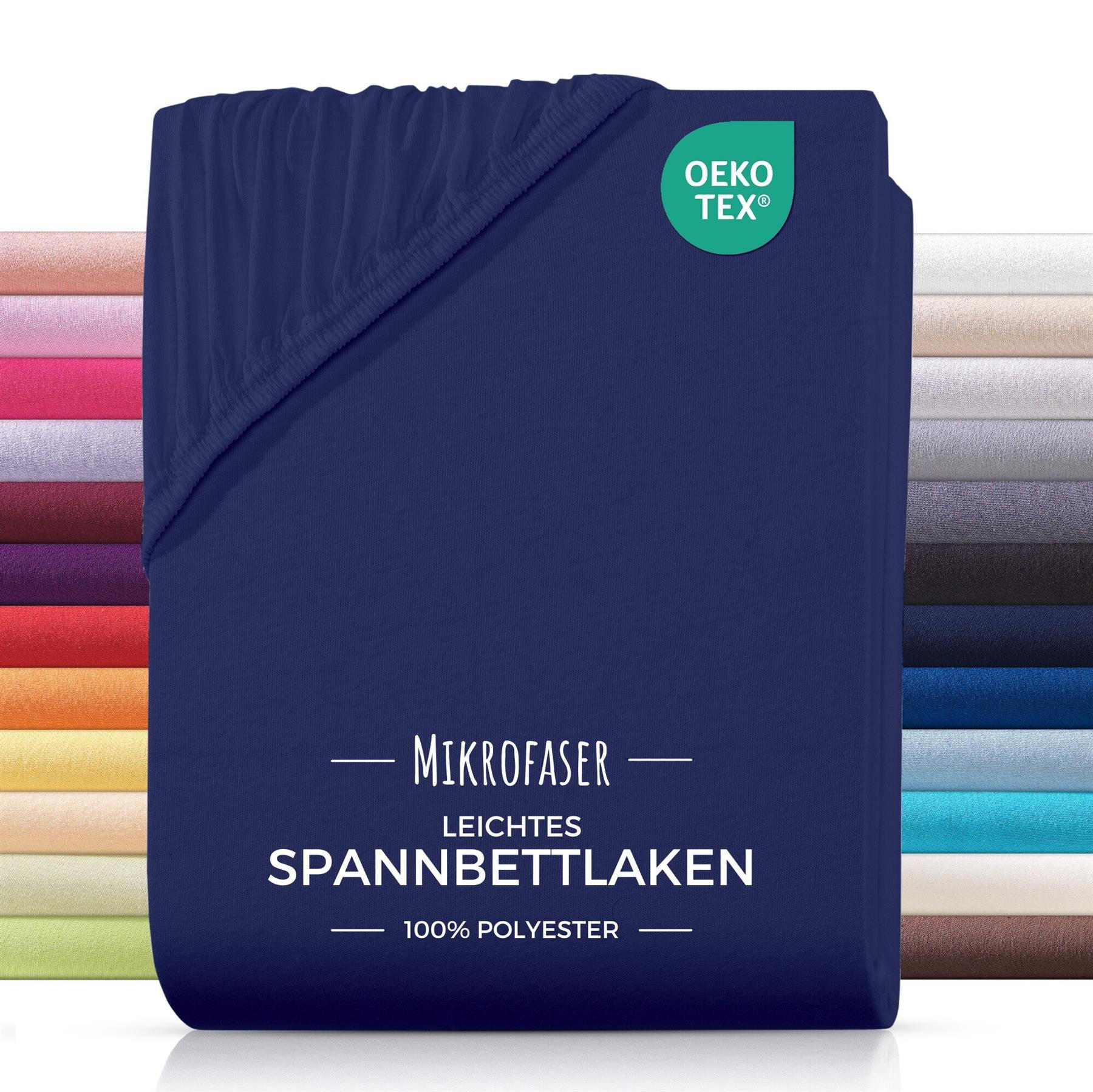 MIKROFASER-SPANNBETTLAKEN 160x200 Navy Blau - Dunkelblau, Textil (160/200cm) - Carpe Sonno